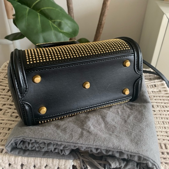 Alexander McQueen Leather Mini Heroine Black Gold Studded Tote - Picture 12 of 16